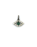 Mini Polki Diamond Malachite Evil Eye Pendant