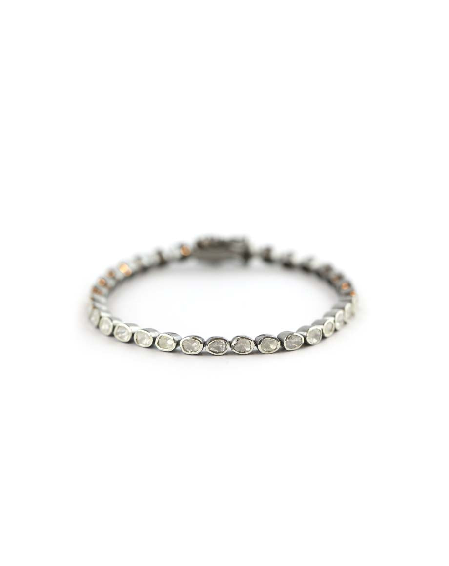 Silver Polki Diamond Tennis Bracelet