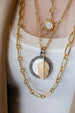 14K Gold Ridged Diamond Feather Clasp Charm