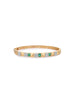 14K Gold Pyramid Diamond Emerald Bangle