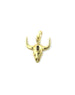 14K Gold Quartz Longhorn Skull Charm