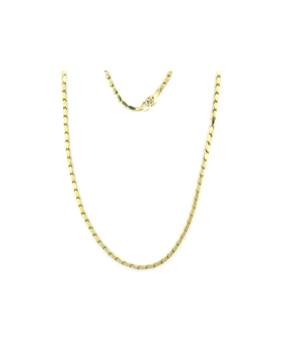 14K Gold Retro Woven Box Chain Necklace