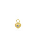 Small 14K Gold Ridged Heart Shaped Diamond Charm