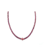 Faceted Plum Garnet Ruby 14K Spacer Necklace