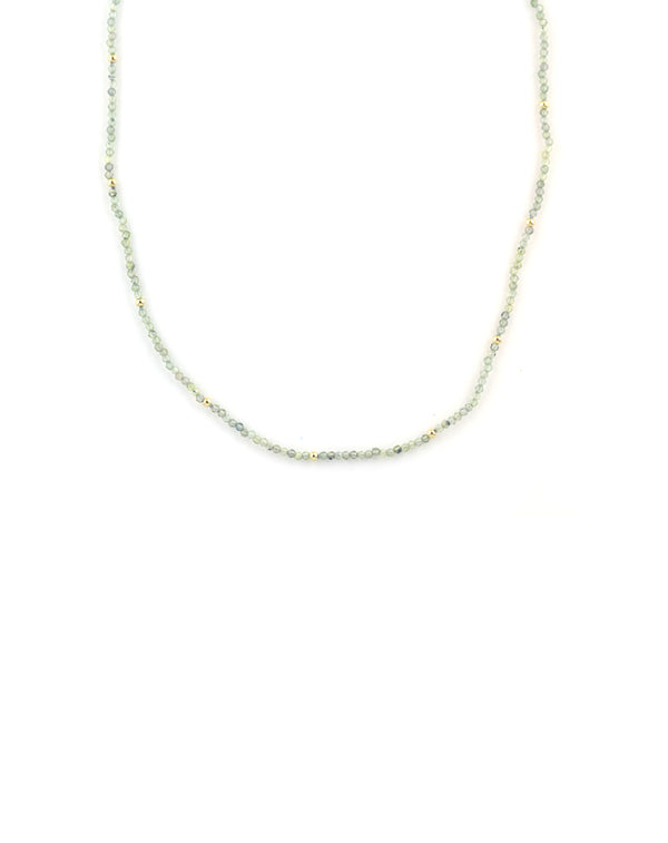 Sage Zircon Rondelle Necklace