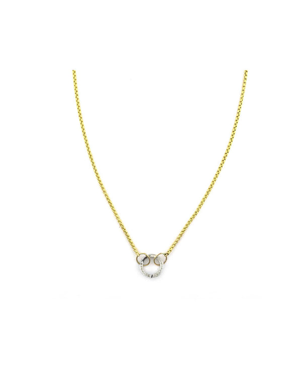 Mini Gold Filled Round Box Chain 12mm Silver Diamond Lock Necklace