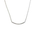 Silver Curved Bar Center Diamond Necklace