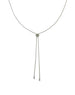 Silver Diamond Circle Bolo Tie Necklace