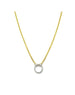 Gold Filled Round Box Chain 17mm Silver Diamond Lock Necklace