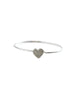 Silver Single Diamond Heart Bangle