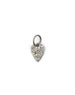 Small Elongated Silver Diamond Heart Charm