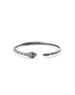 Silver Diamond Emerald Snake Cuff