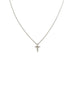 Dainty Silver Diamond Cross Necklace