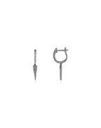 12mm Silver Diamond Triangle Charm Huggies