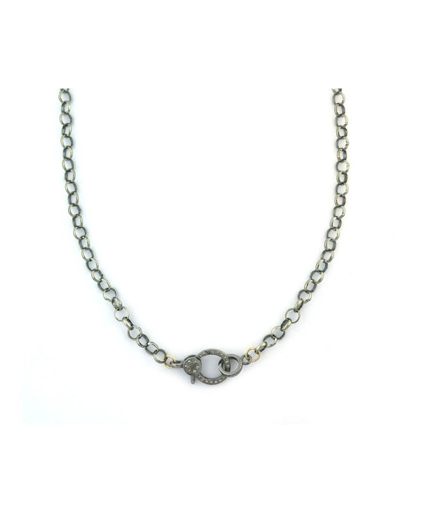 The Eva Lock Necklace: Silver Rolo Chain