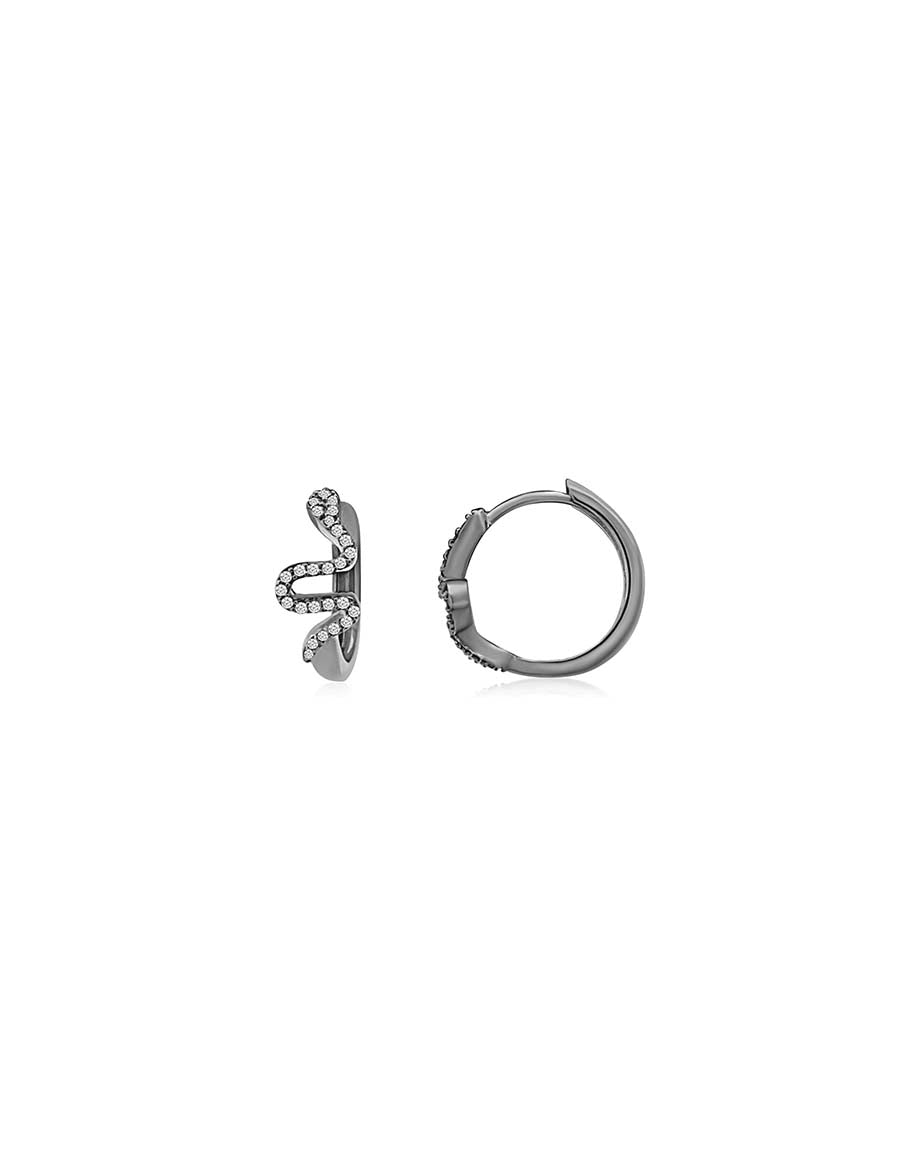 12mm Silver Diamond Mini Snake Huggies