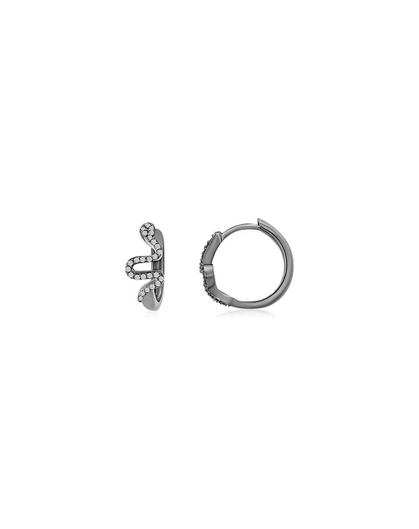 12mm Silver Diamond Mini Snake Huggies