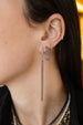 Silver Diamond Bar & Chain Duster Earrings