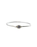 Single Silver Diamond Evil Eye Bangle