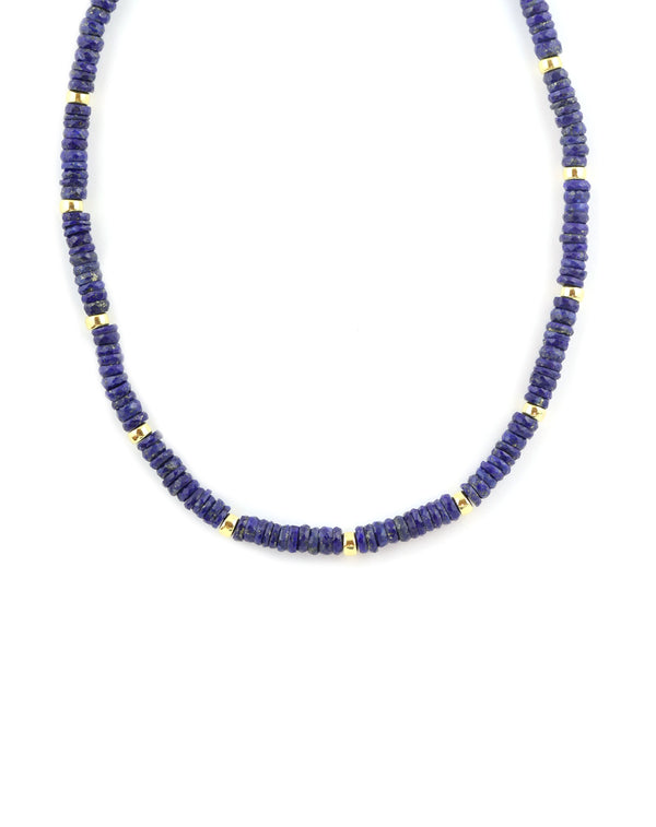 5mm Sliced Lapis Rondelle Necklace