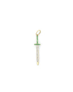 Small 14K Gold Emerald Diamond Sword