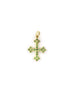 Small 14K Gold Emerald Gothic Cross Charm