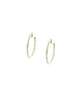 14K Gold Diamond Oval Small Hoops