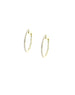 14K Gold Diamond Oval Small Hoops