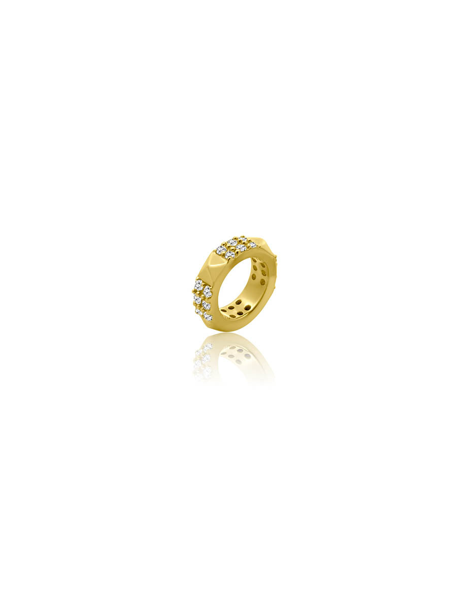 7mm 14K Gold Studded Diamond Mini Spacer