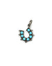 Small Thick Silver Turquoise Diamond Horseshoe