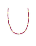 4mm Smooth Pink Tourmaline Trio Rondelle Necklace