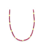4mm Smooth Pink Tourmaline Trio Rondelle Necklace