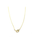 14K Gold Snake Chain Diamond Lock Necklace
