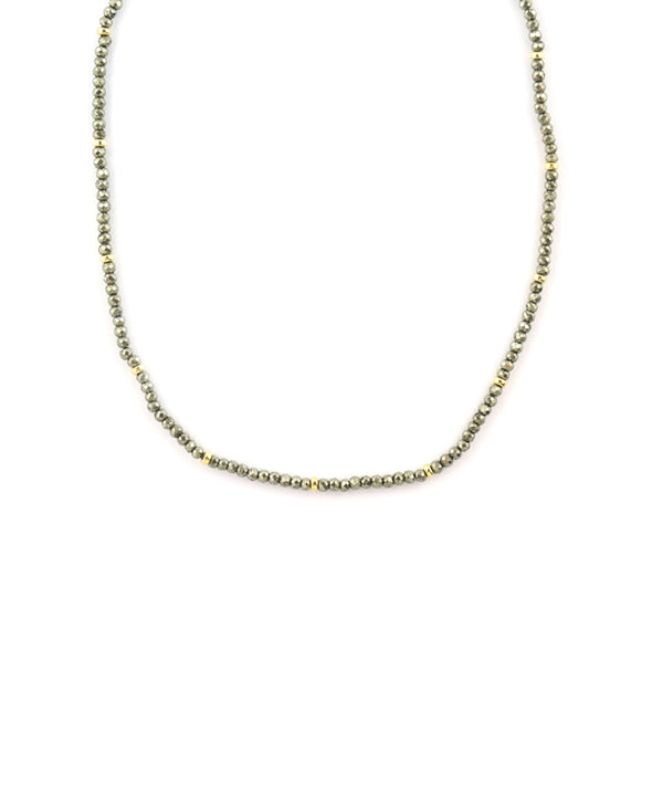 Sparkly Pyrite Rondelle Necklace