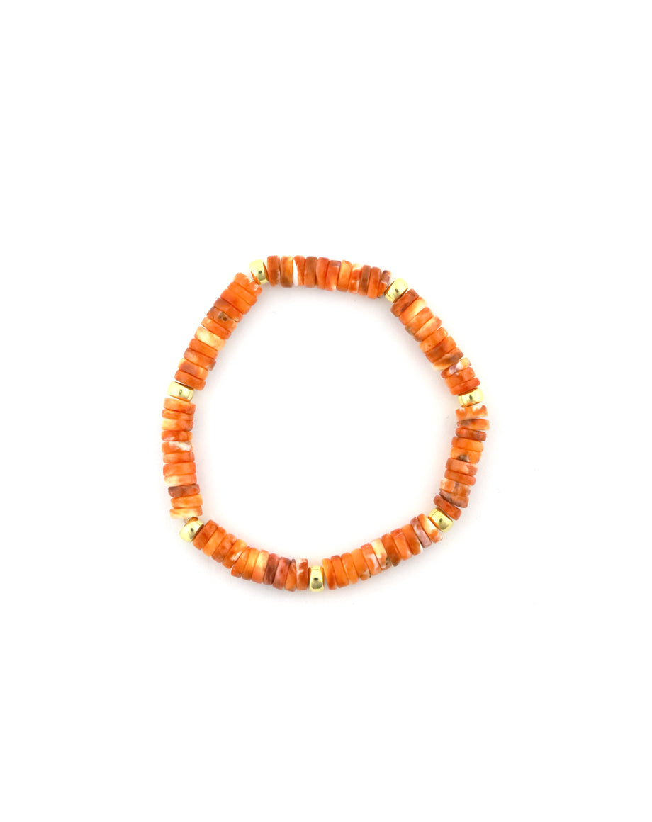 6mm Heishi Spiny Oyster Rondelle Stretchy