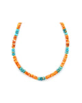 Spiny Oyster & Turquoise Mix Rondelle Necklace