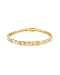 14K Gold Square Diamond Bezel Tennis Bracelet
