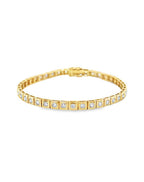 14K Gold Square Diamond Bezel Tennis Bracelet