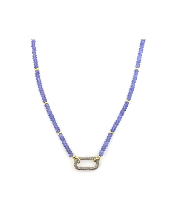 Large Luxe Lexi Lock Necklace: Tanzanite