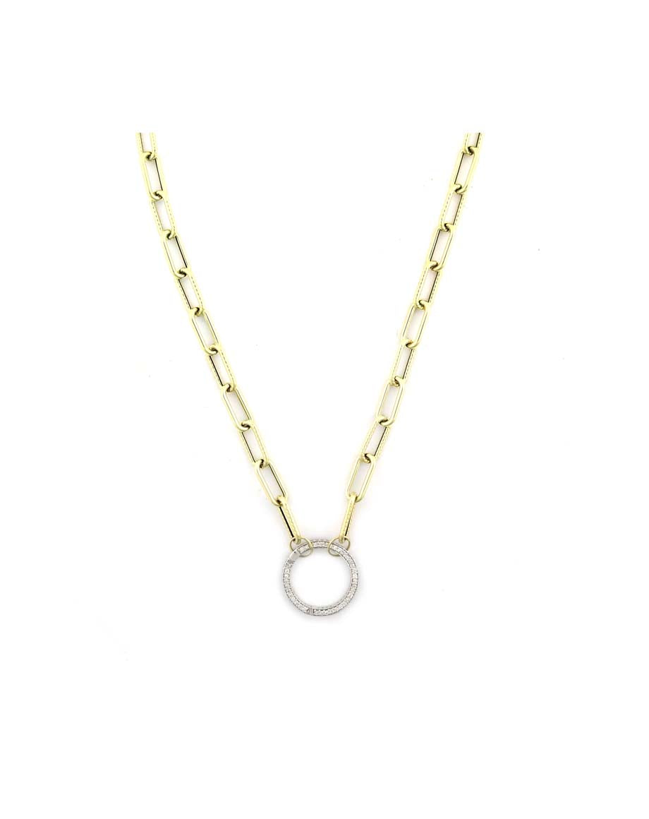 17mm WG Lock + textured Paperclip Necklace