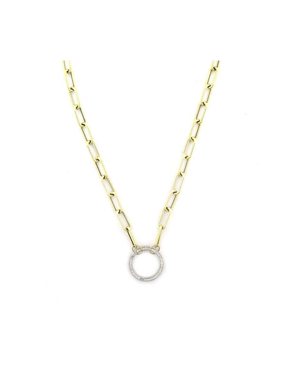 17mm WG Lock + textured Paperclip Necklace