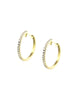 7/8" 14K Gold Thin .39ct Diamond Hoops