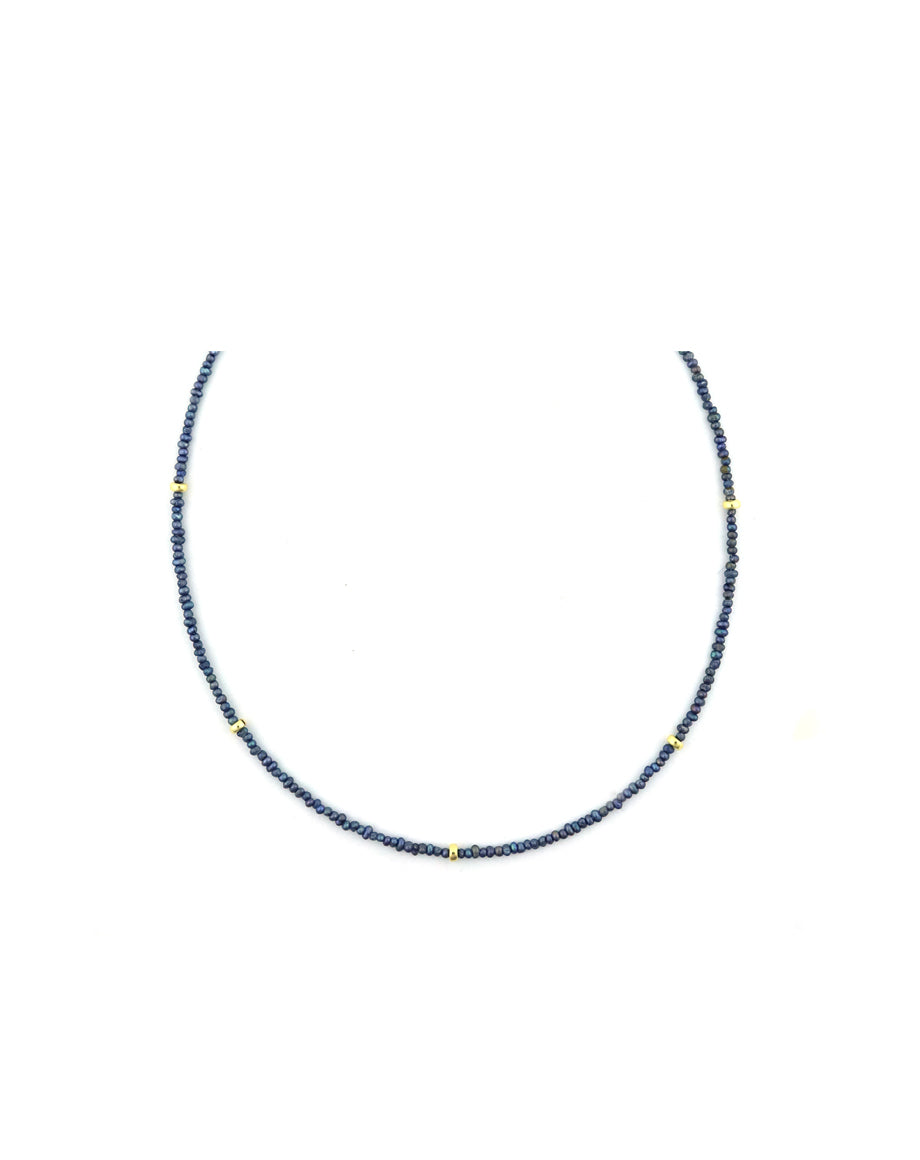 Seed Peacock Pearl Rondelle Necklace
