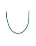 14K Gold Mini Diamond Spacer 2mm Tsavorite Necklace