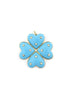 XL 14K Gold Turquoise Diamond Clover Charm