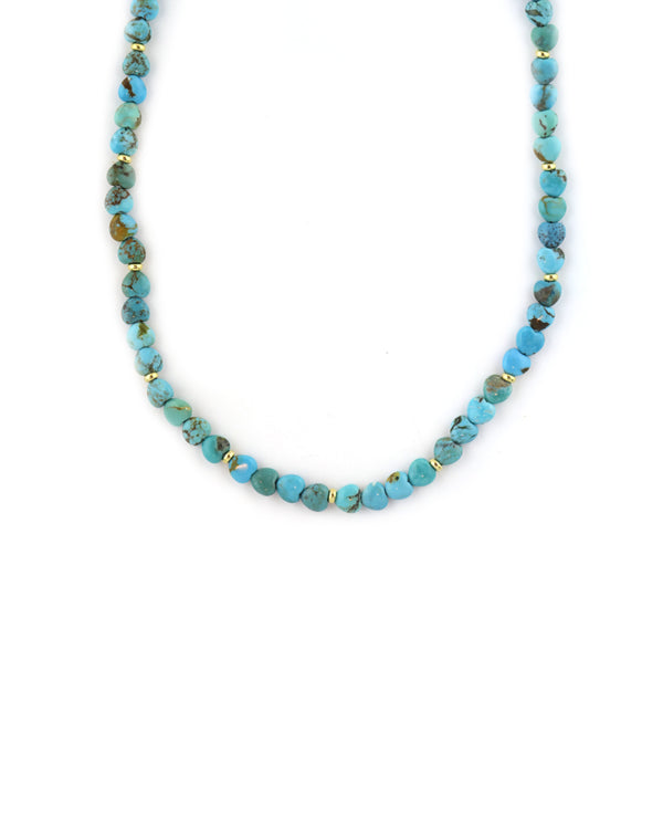 Turquoise Hearts Rondelle Necklace