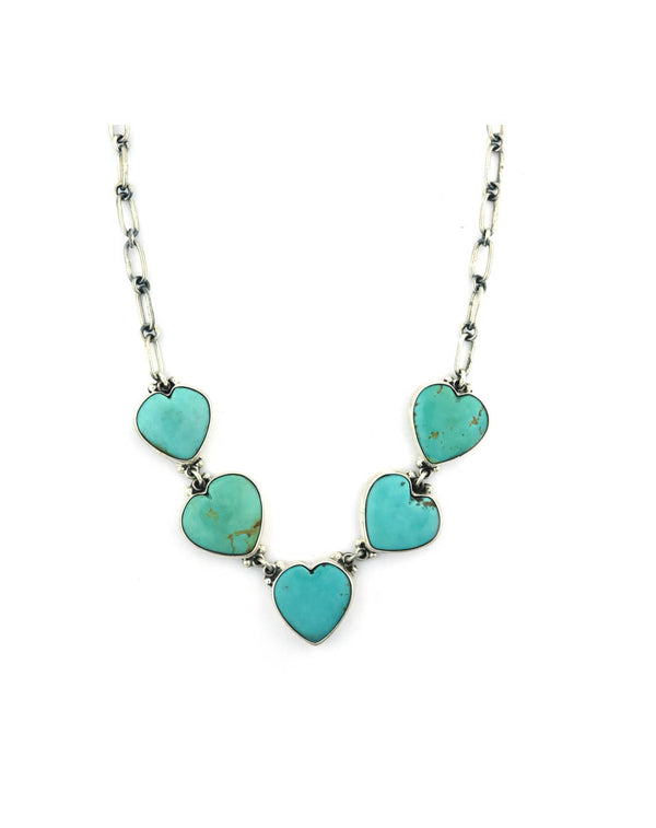 Federico Turquoise Heart Slab Necklace