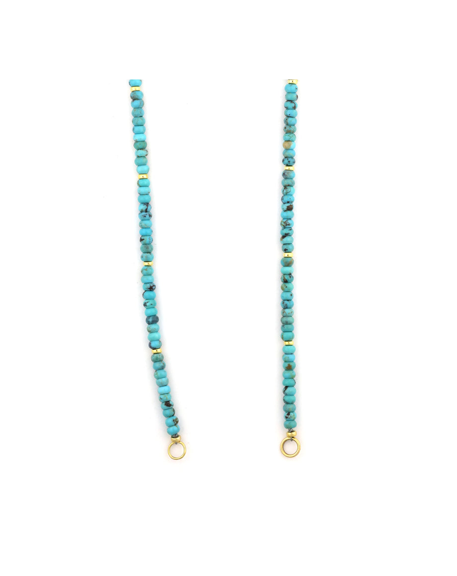 Lock Ready: Open Natural Smooth Turquoise Rondelle Strand