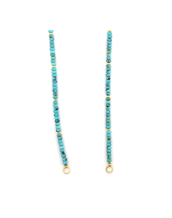 Lock Ready: Open Natural Smooth Turquoise Rondelle Strand