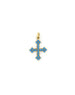 Small 14K Gold Turquoise Gothic Cross Charm